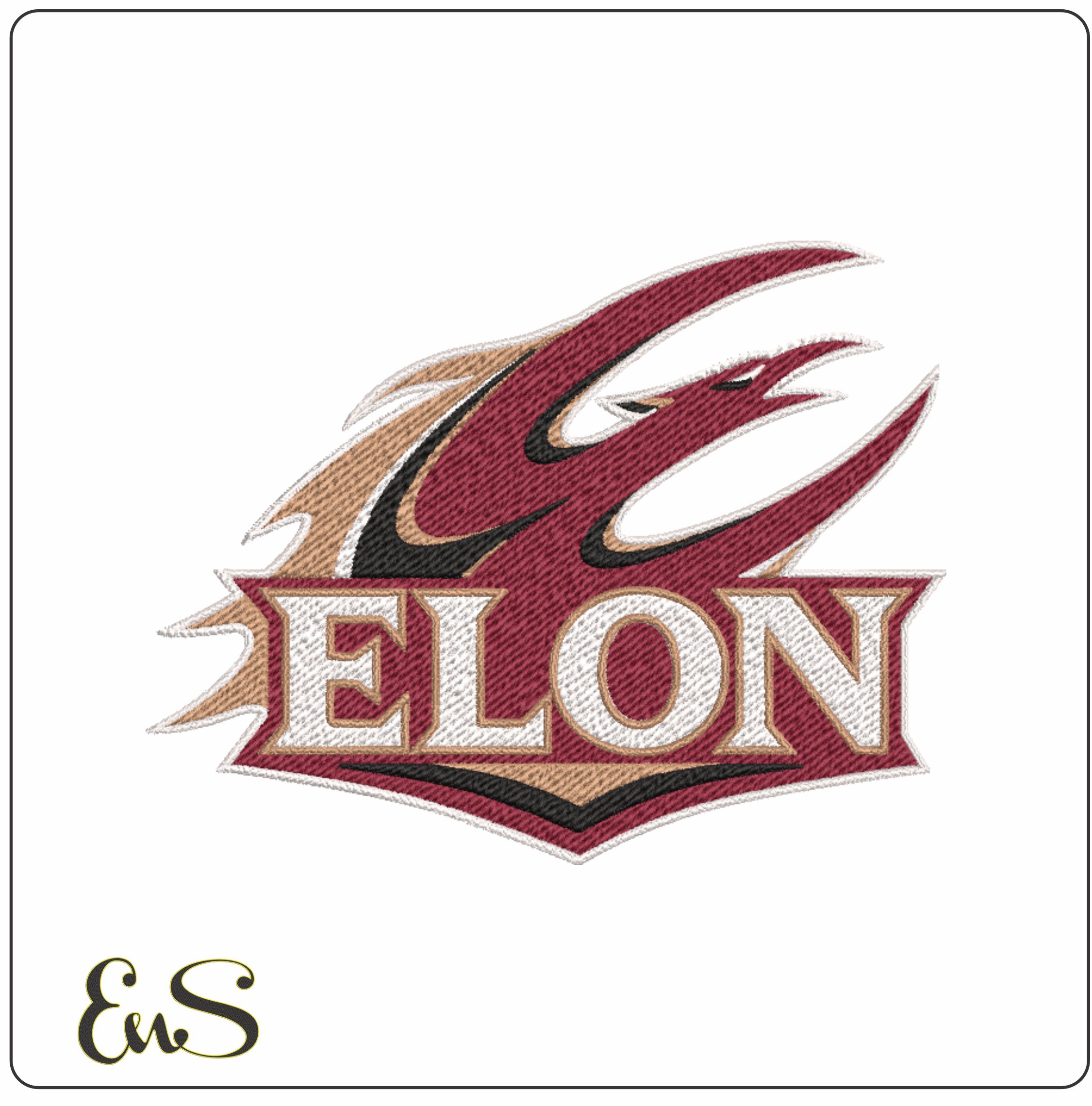Elon Phoenix embroidery design, Elon University North Carolina embroidery machine pattern embroidery file instant downloady)