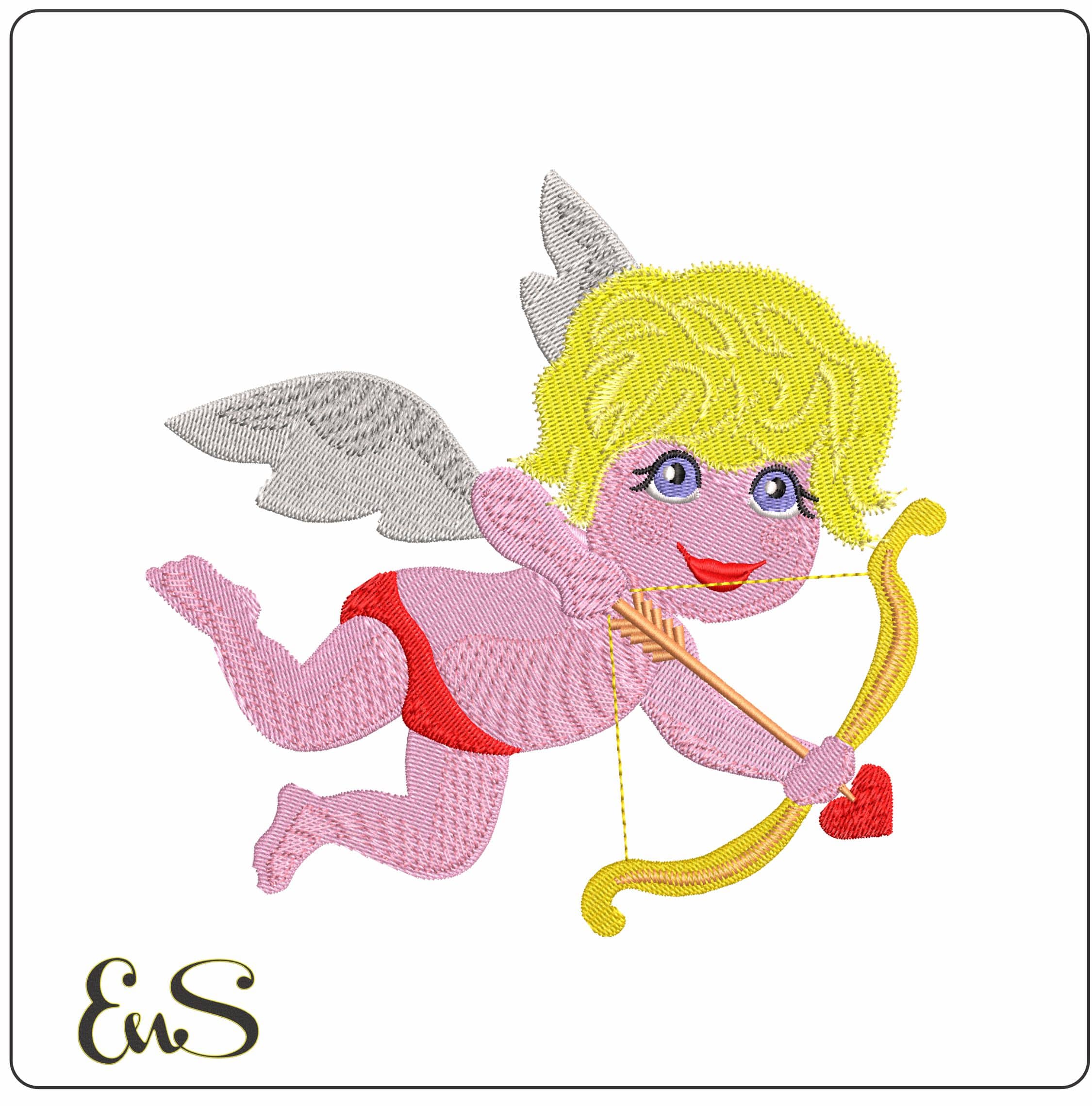 Angel Shooting Arrow - Elegant embroidery design file - instant download