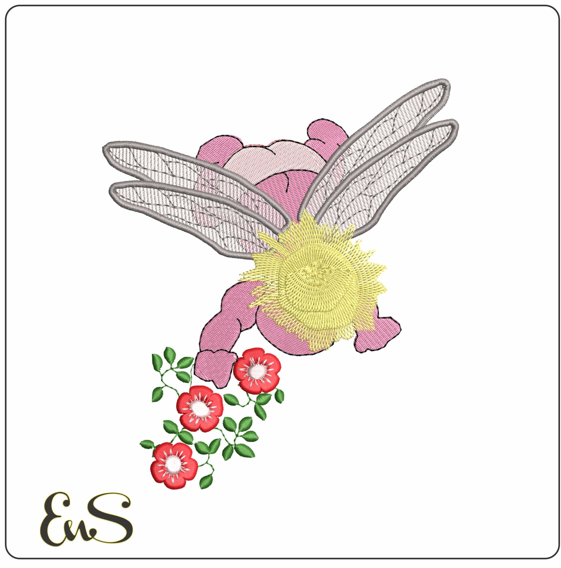 Archie Angel - Elegant embroidery design file - instant download