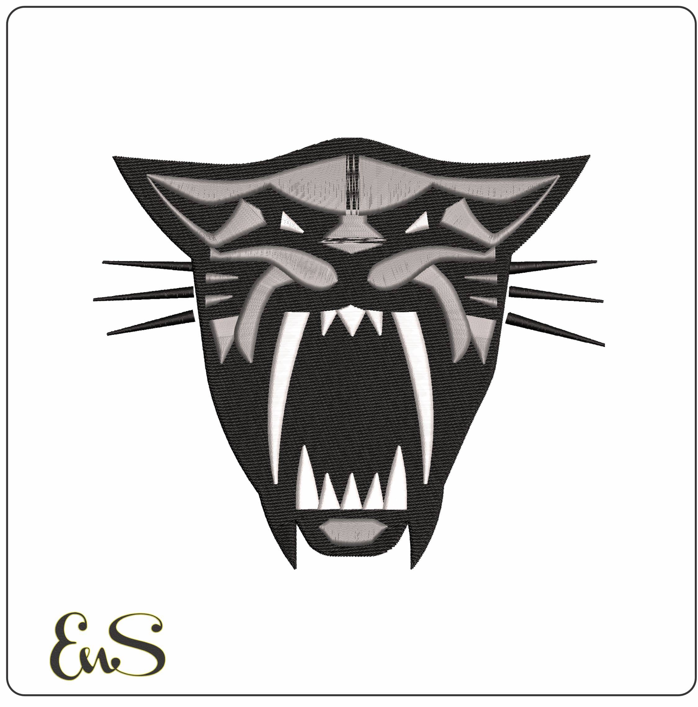 Arcticat Snarl - Elegant embroidery design file - instant download