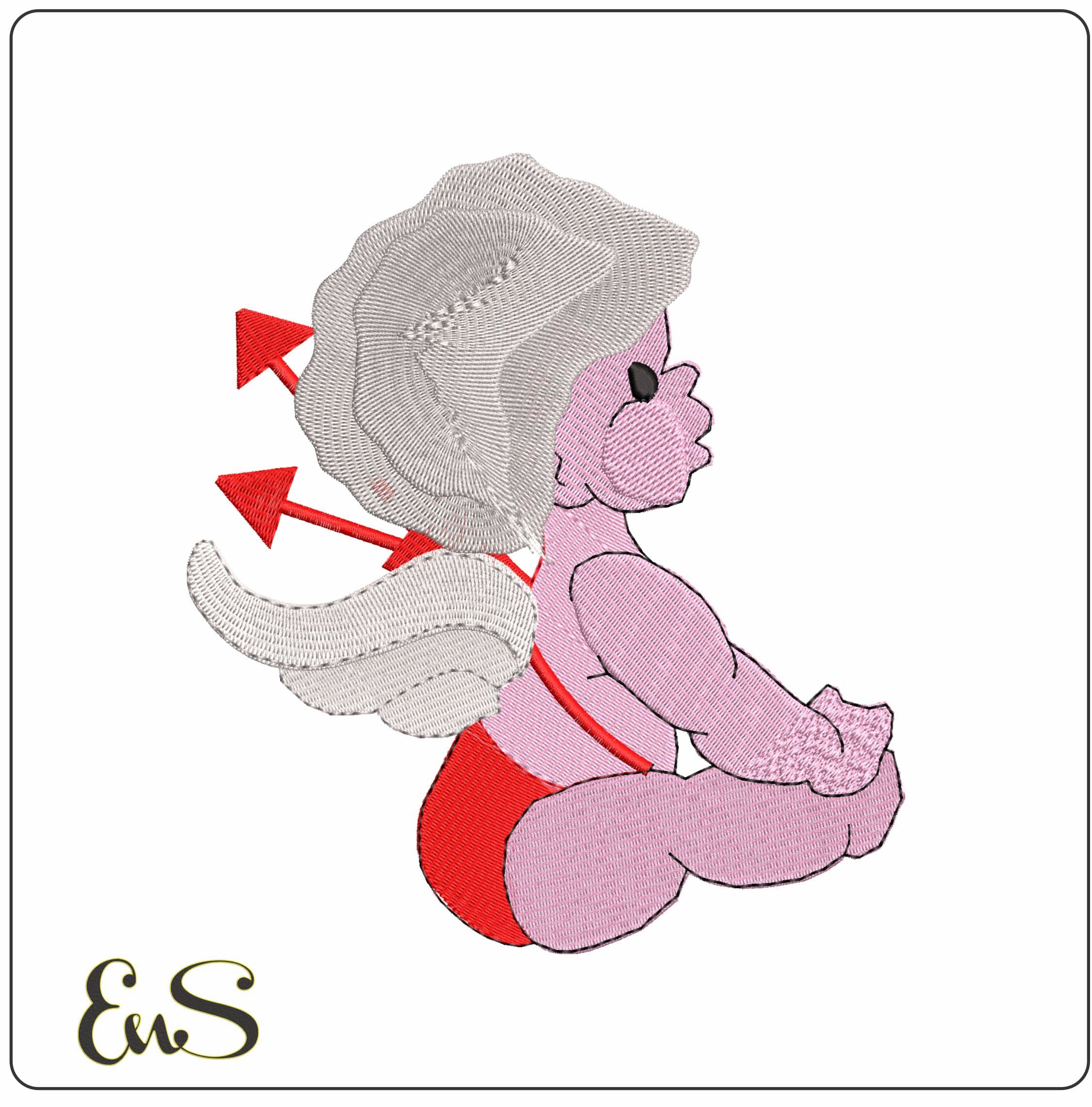 Baby Cupid - Elegant embroidery design file - instant download