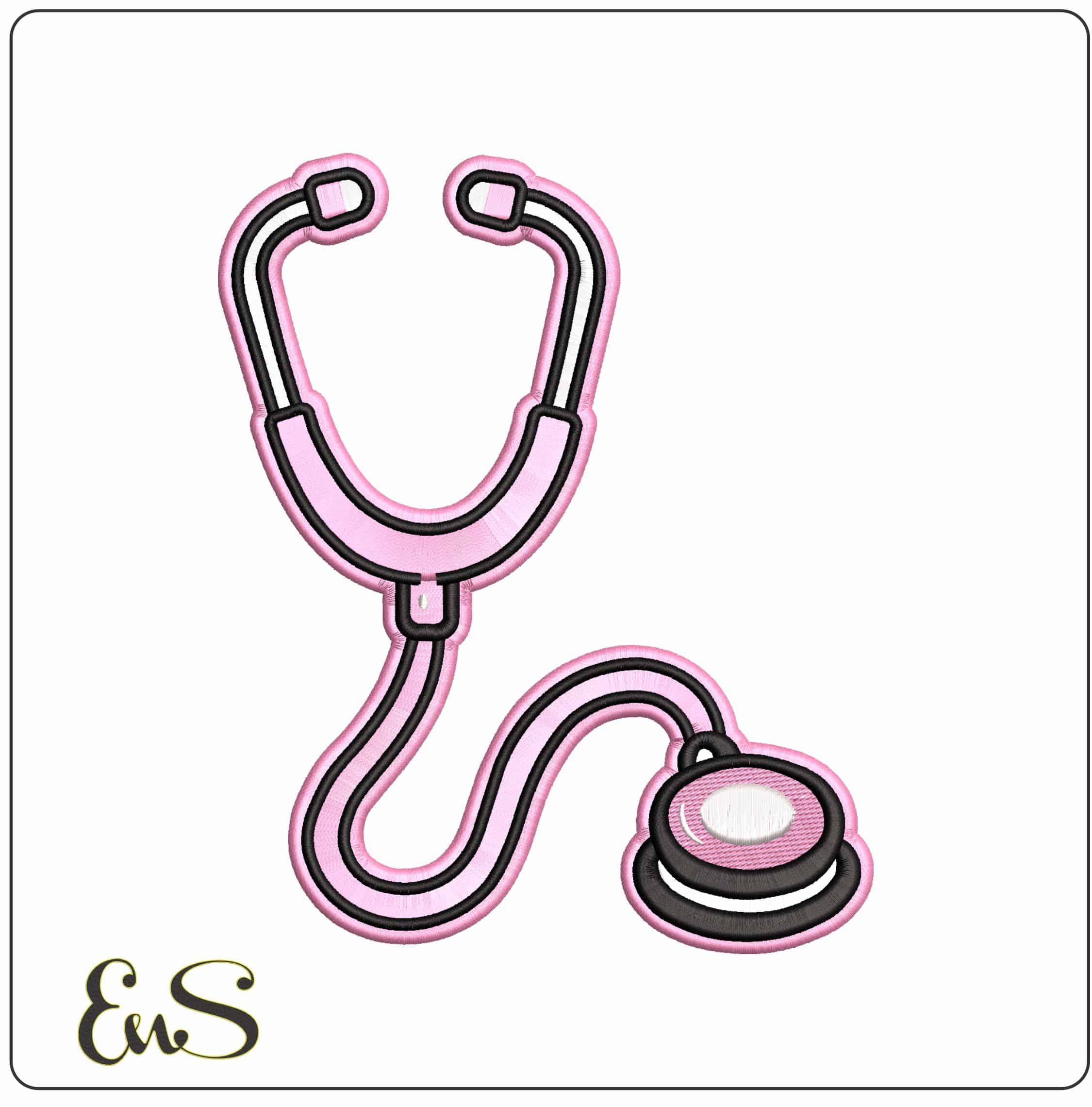 Barbie Stethoscope   - Elegant embroidery design file - instant download