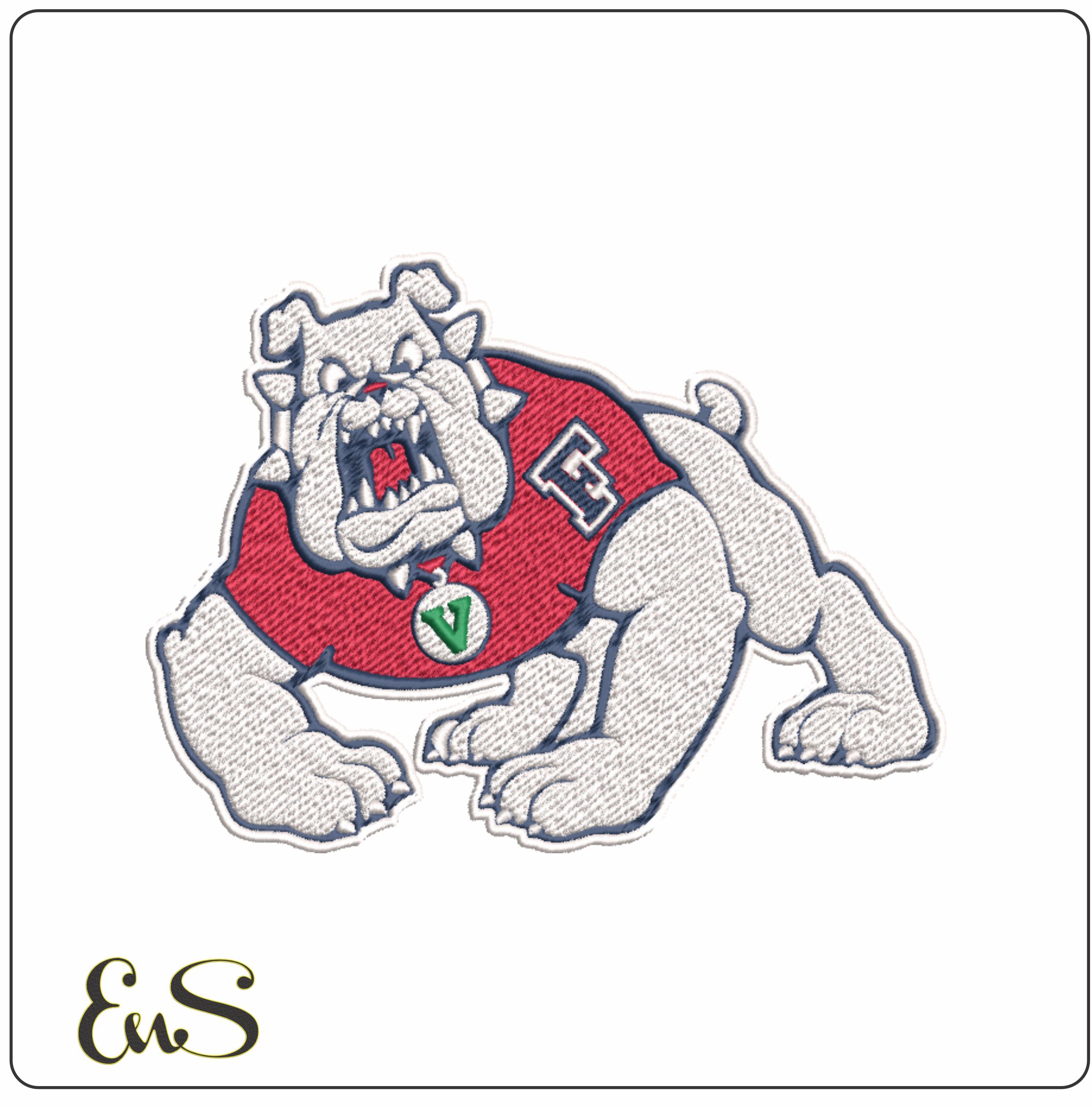 Fresno Bulldogs embroidery design - Fresno State University embroidery machine pattern embroidery file - instant download in a frame