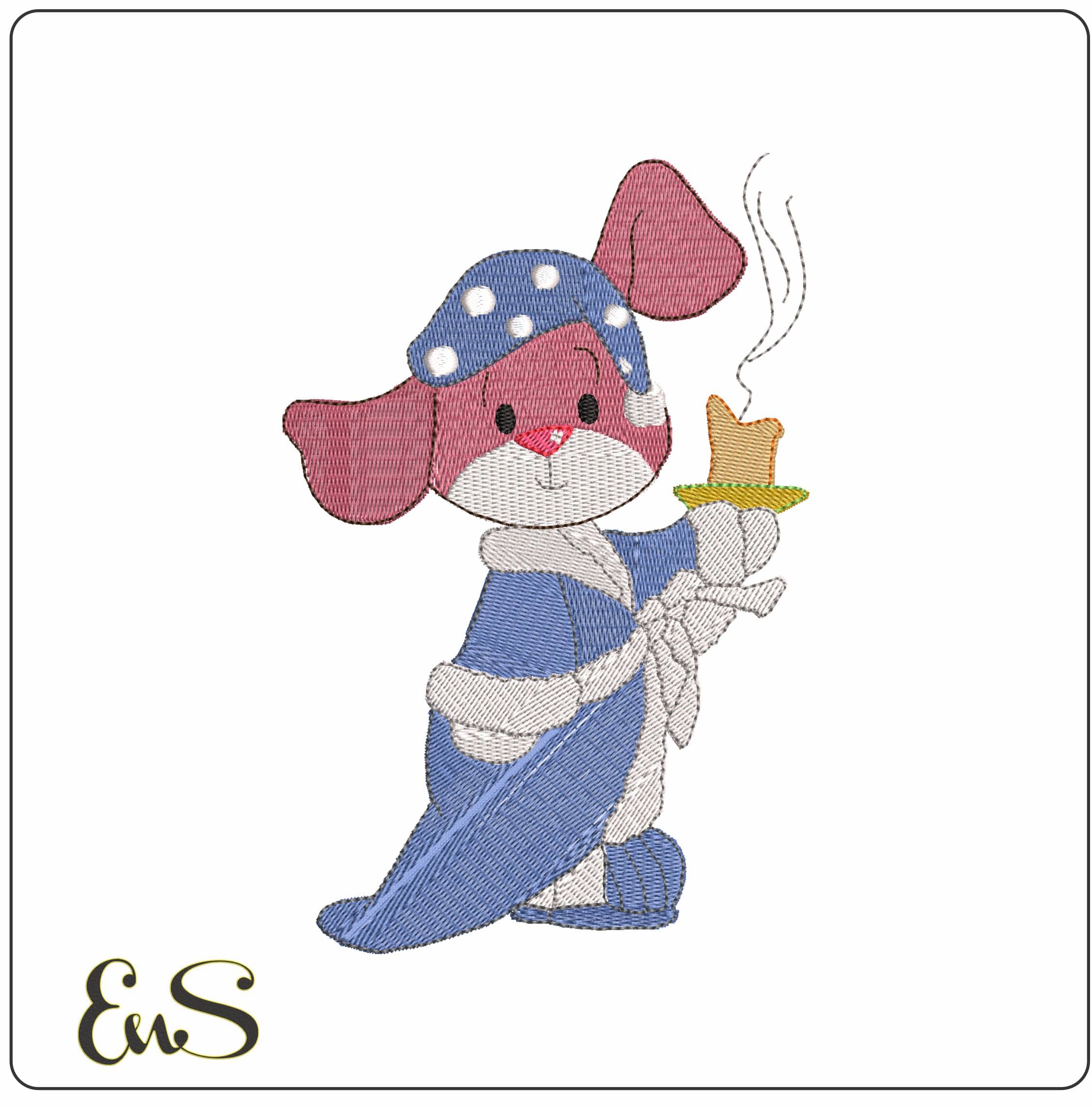 Bedtime Pup candle - Elegant embroidery design file - instant download