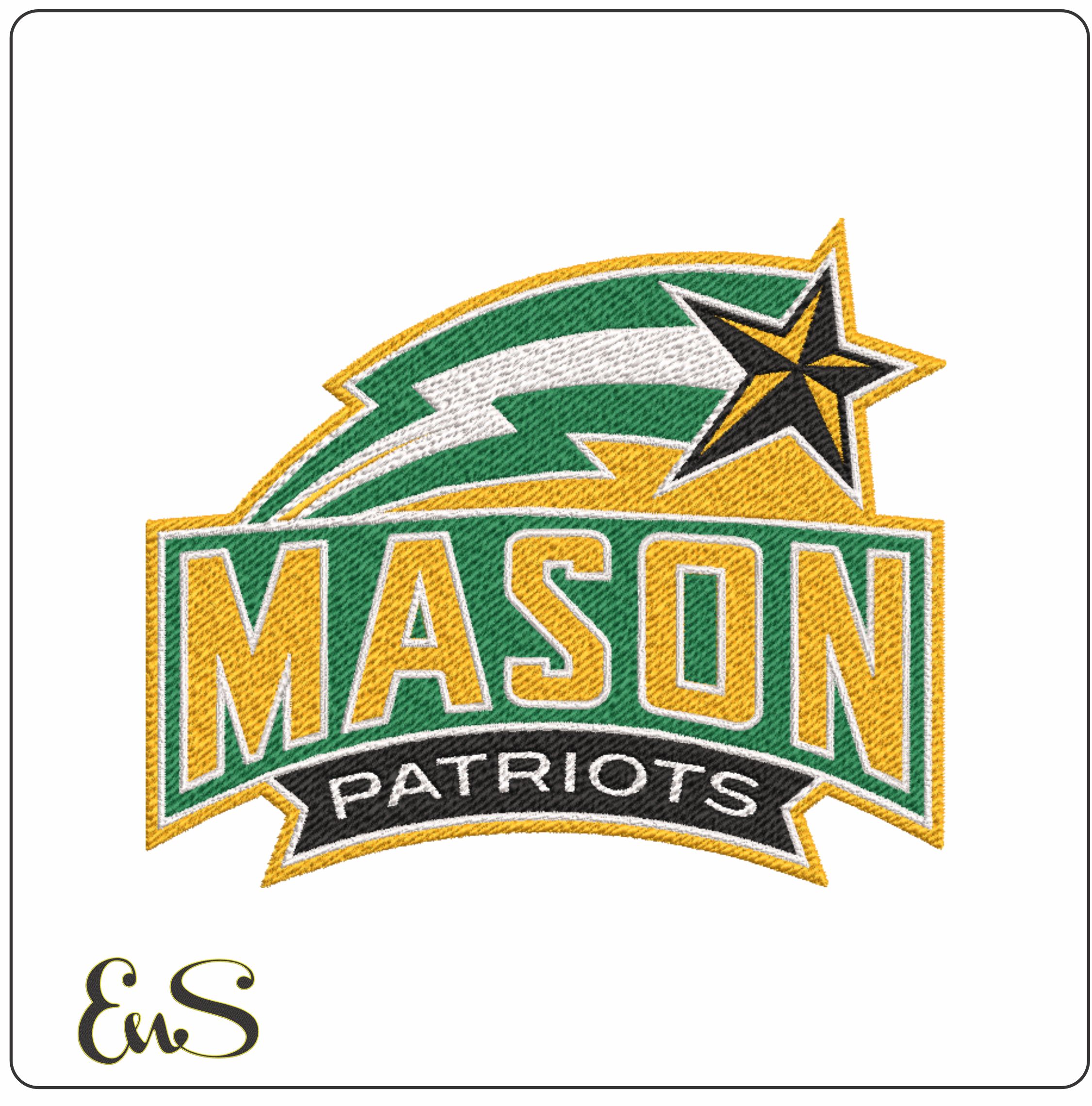 George Mason Patriots embroidery design - George Mason University Logo embroidery machine pattern embroidery file - instant download)