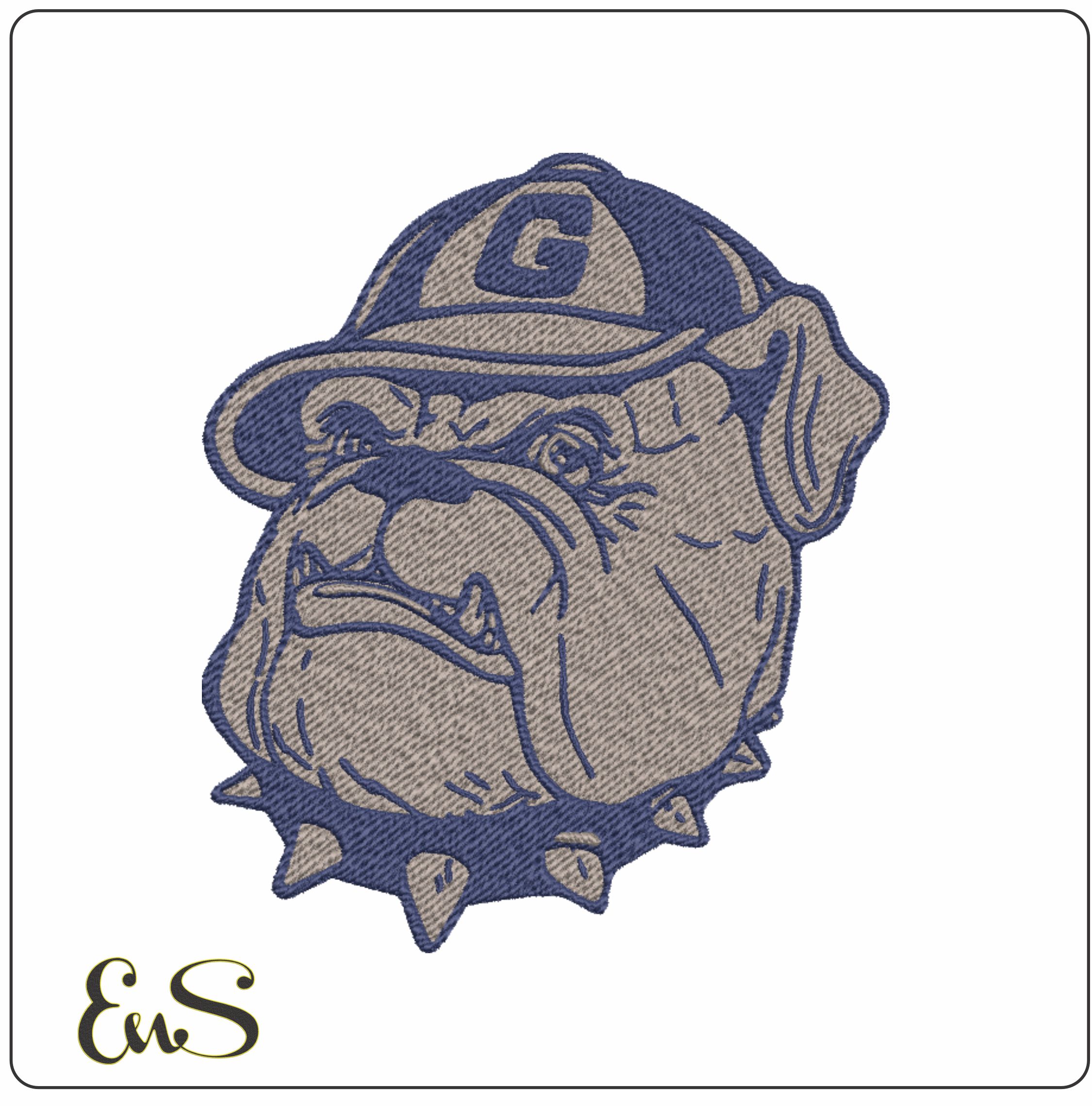 Georgetown Hoyas Bulldog embroidery design, Georgetown University, Washington DC embroidery machine pattern embroidery file instant download