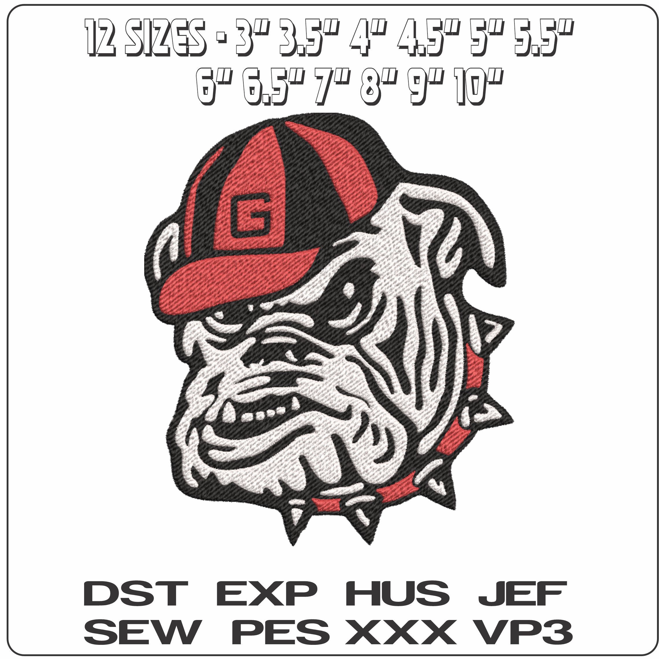 Georgia Bulldogs Athletics embroidery design - University of Georgia embroidery machine pattern embroidery file - instant download