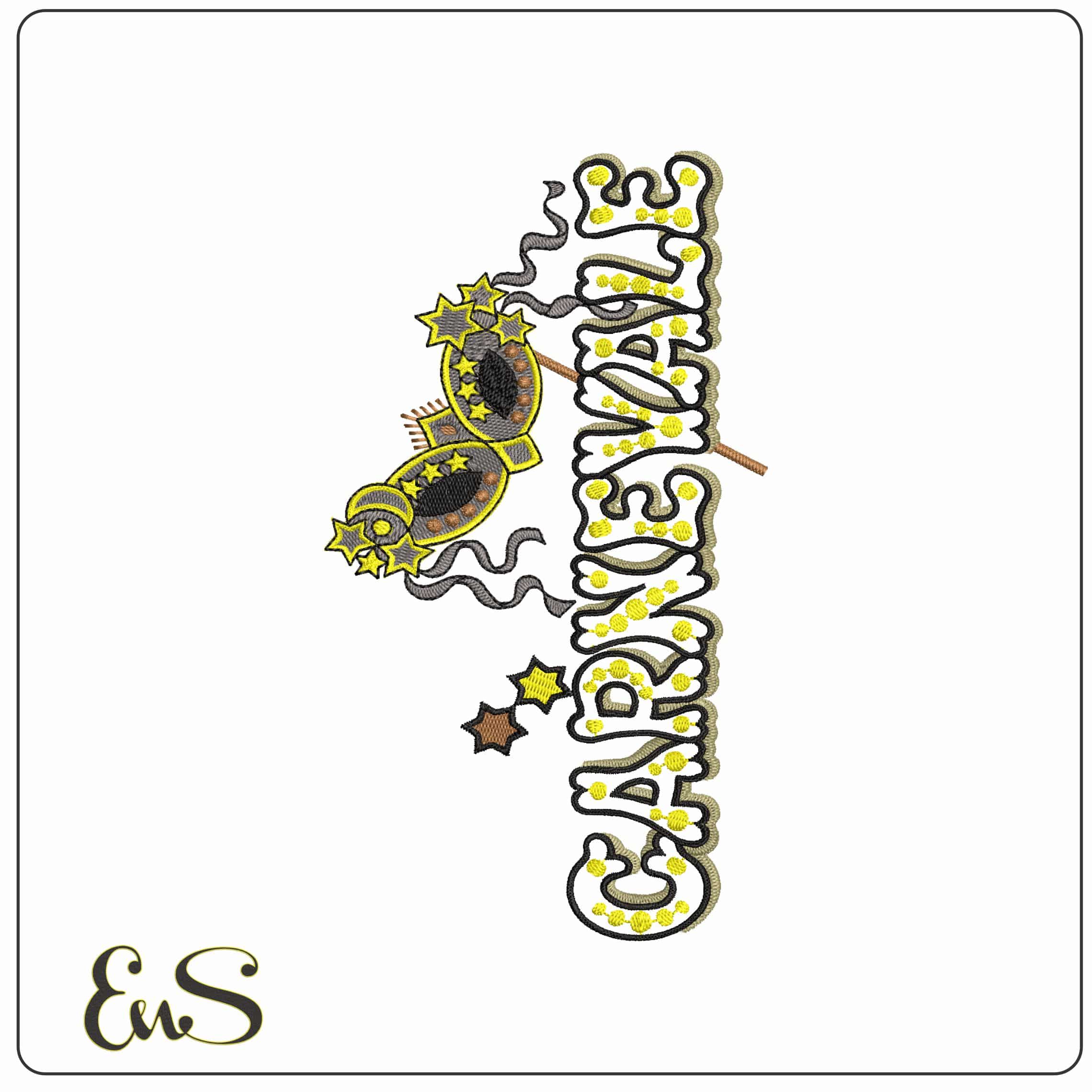 Carnevale Mask - Elegant embroidery design file - instant download