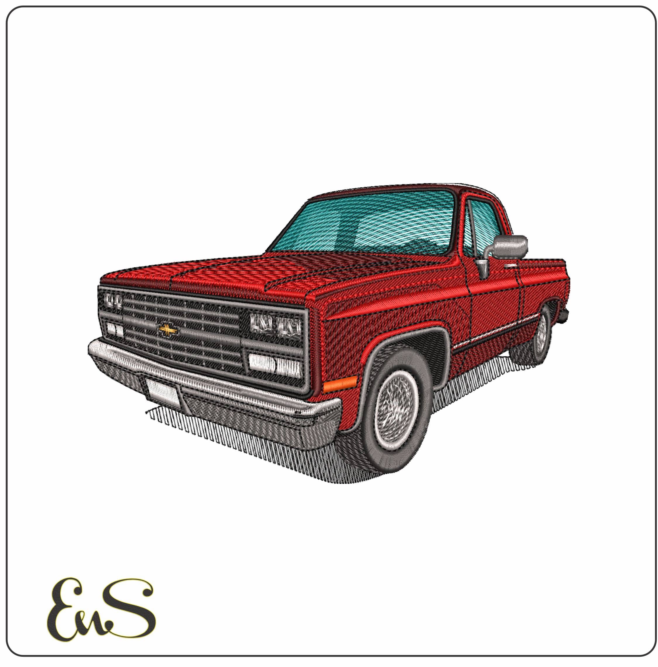 Chevy Truck 1970  - Elegant embroidery design file - instant download