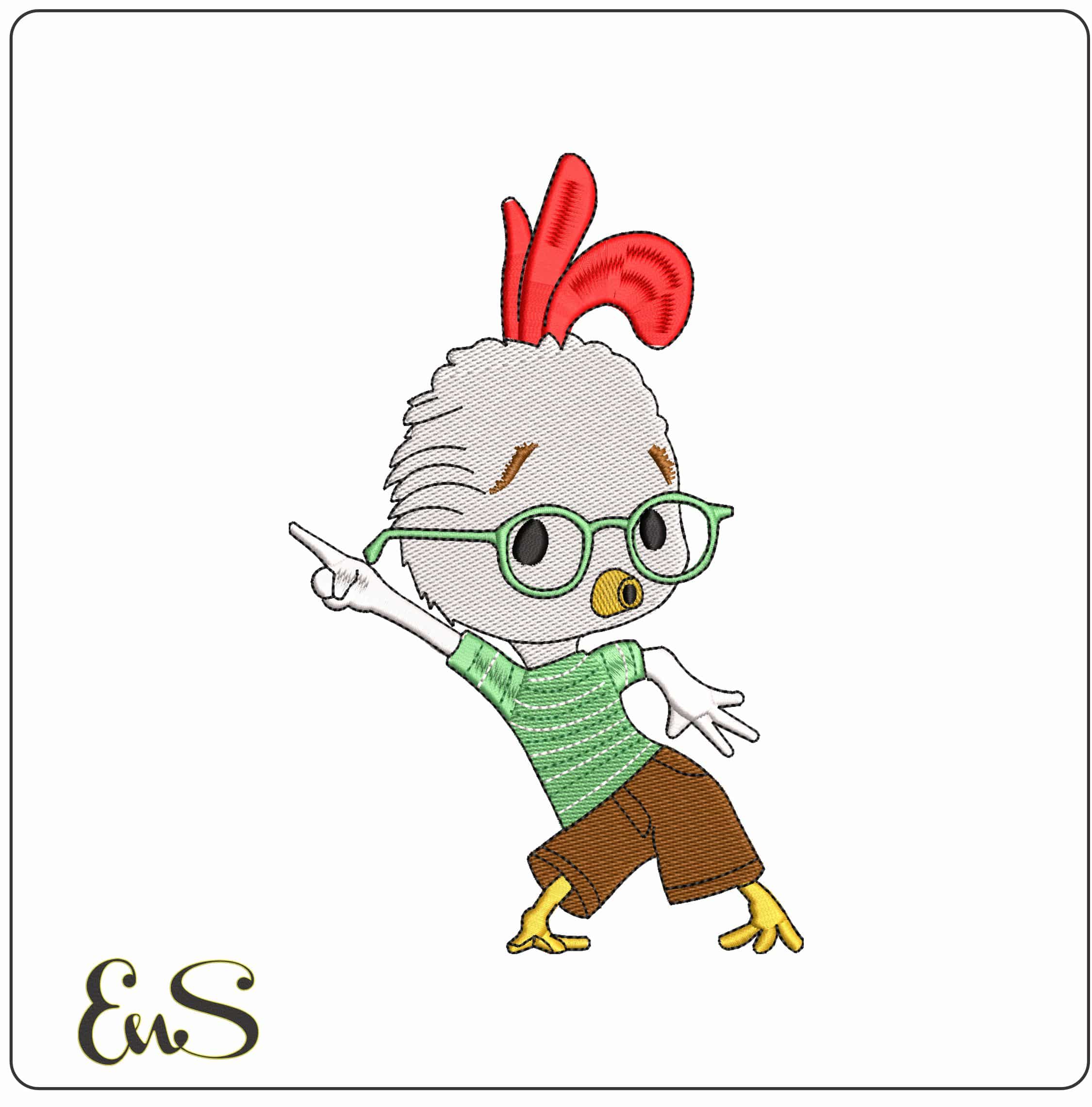 Chicken Little  - Elegant embroidery design file - instant download