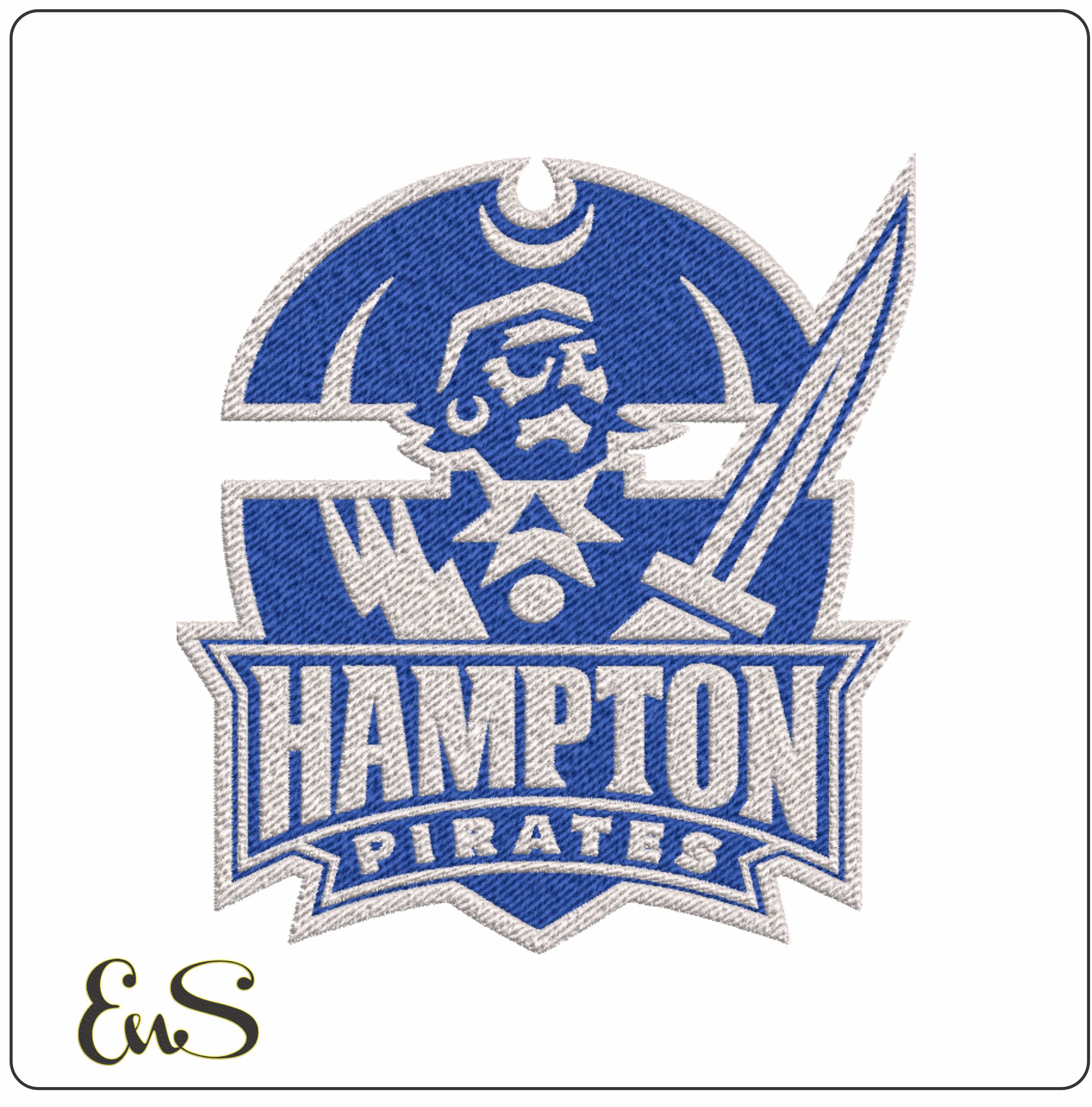 Hampton Pirates embroidery design, Hampton University, Virginia embroidery machine pattern embroidery file instant download