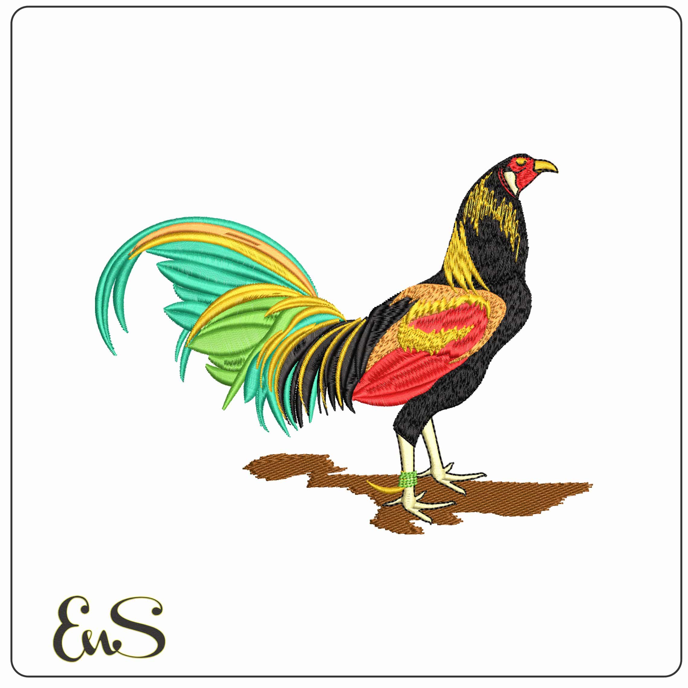 Colorful Chicken  - Elegant embroidery design file - instant download