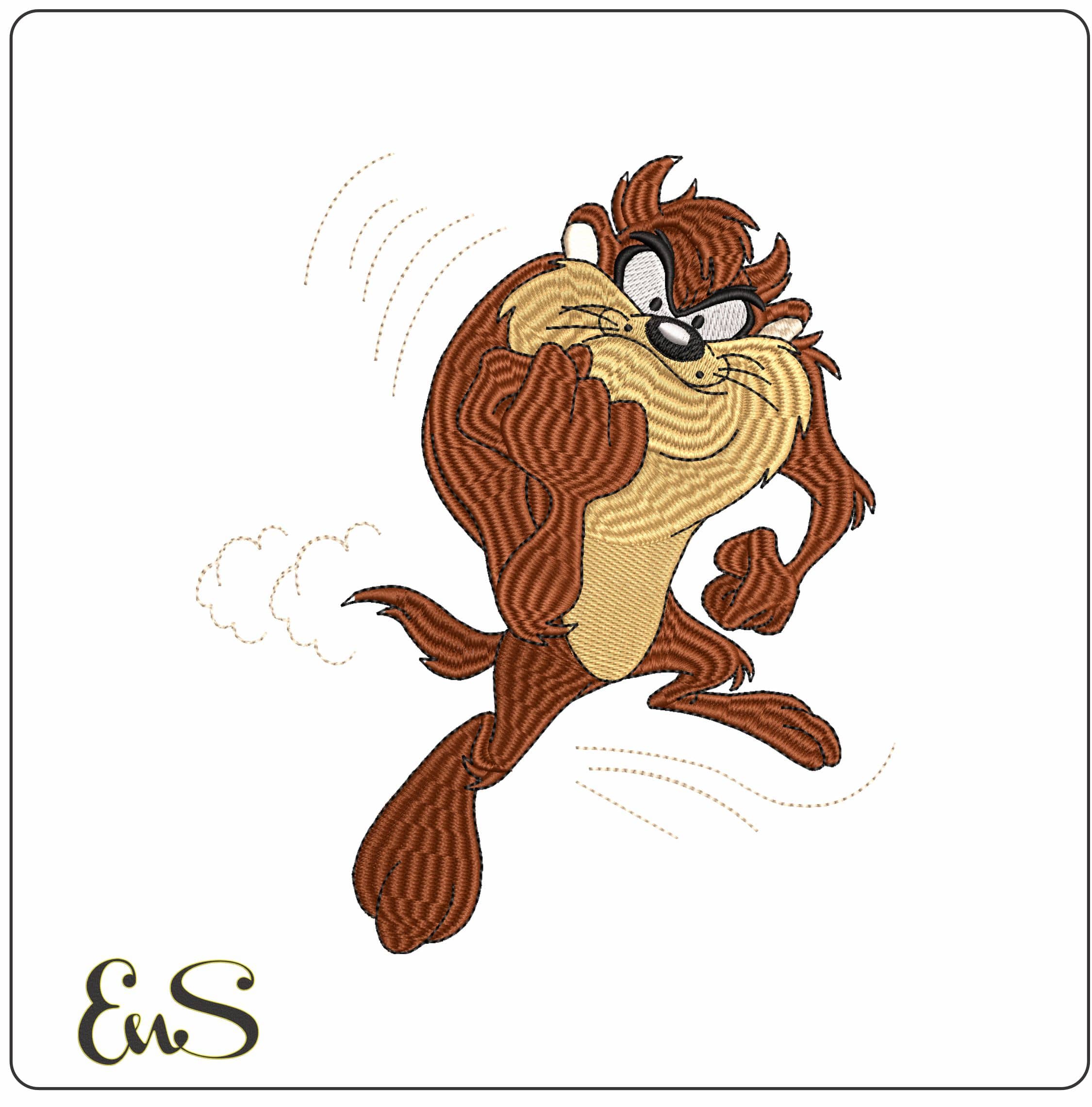 Crazy Taz Devil Looney Tunes - Elegant embroidery design file - instant download