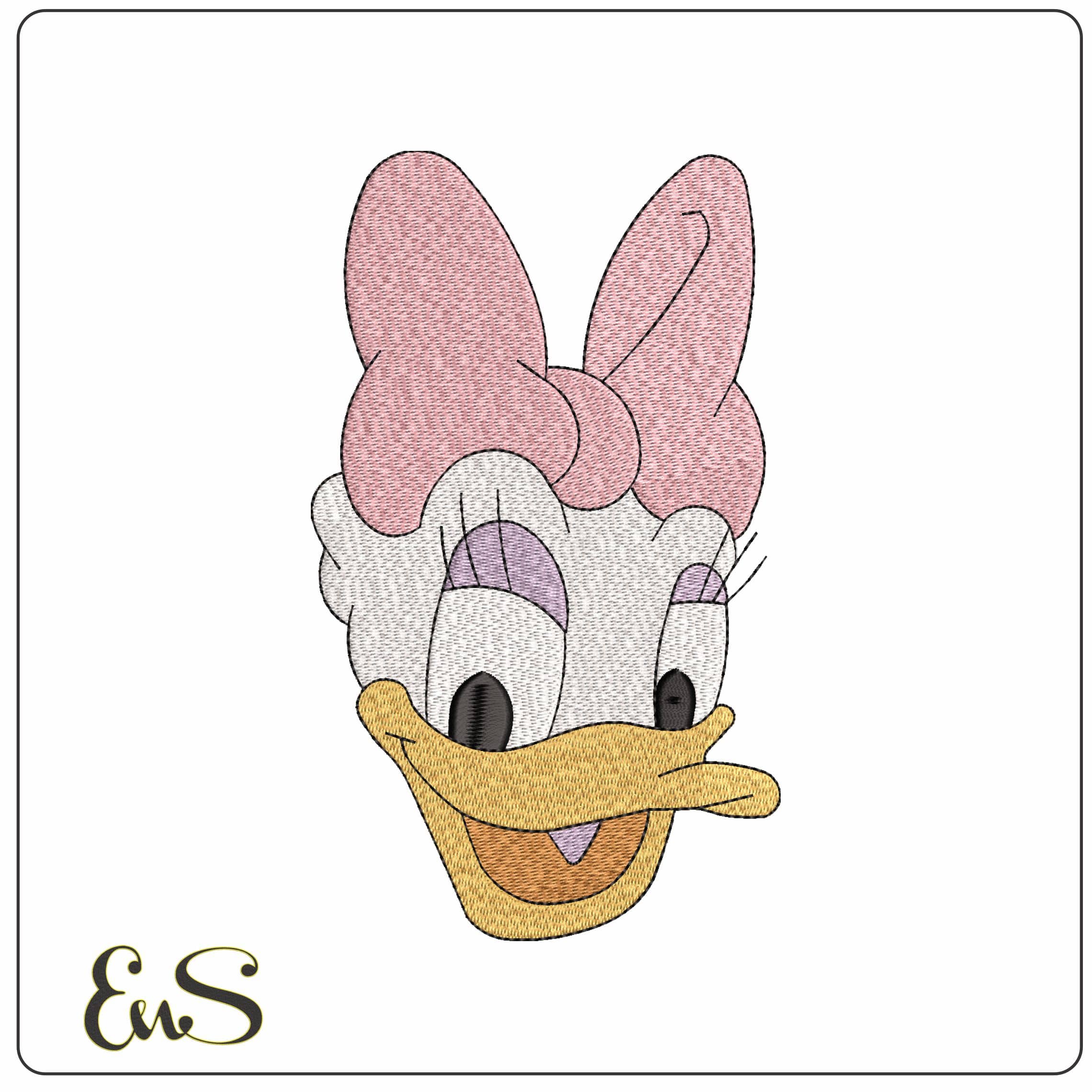 Daisy Duck Head Disney - Elegant embroidery design file - instant download
