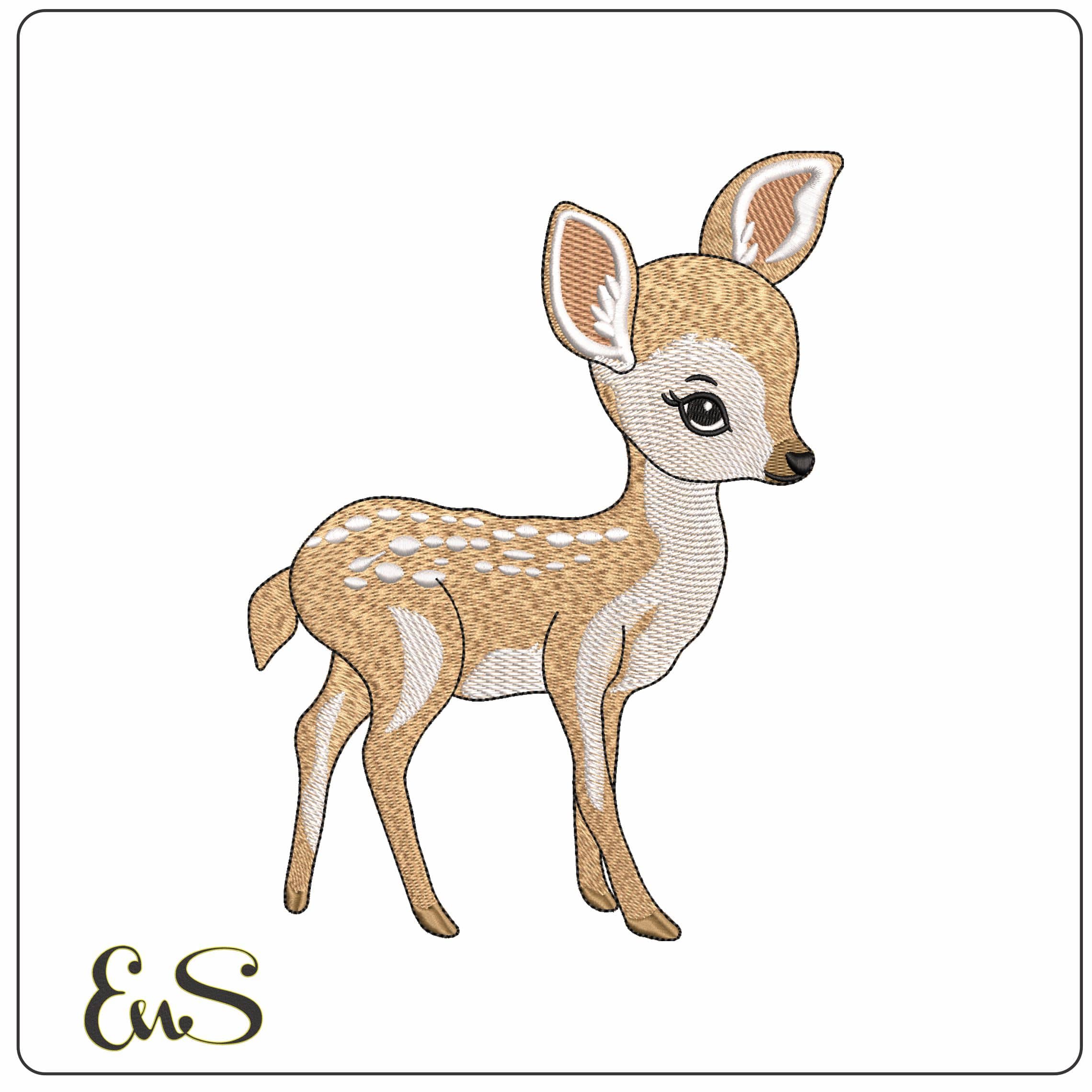 Deer Fawn - Elegant embroidery design file - instant download
