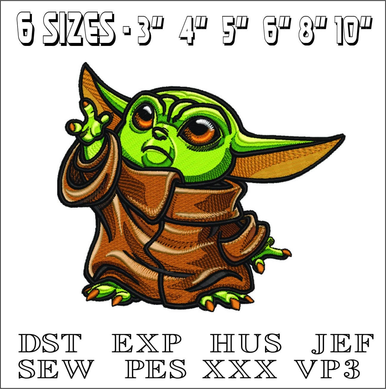 Yoda Baby Star Wars- Elegant embroidery design file - instant download