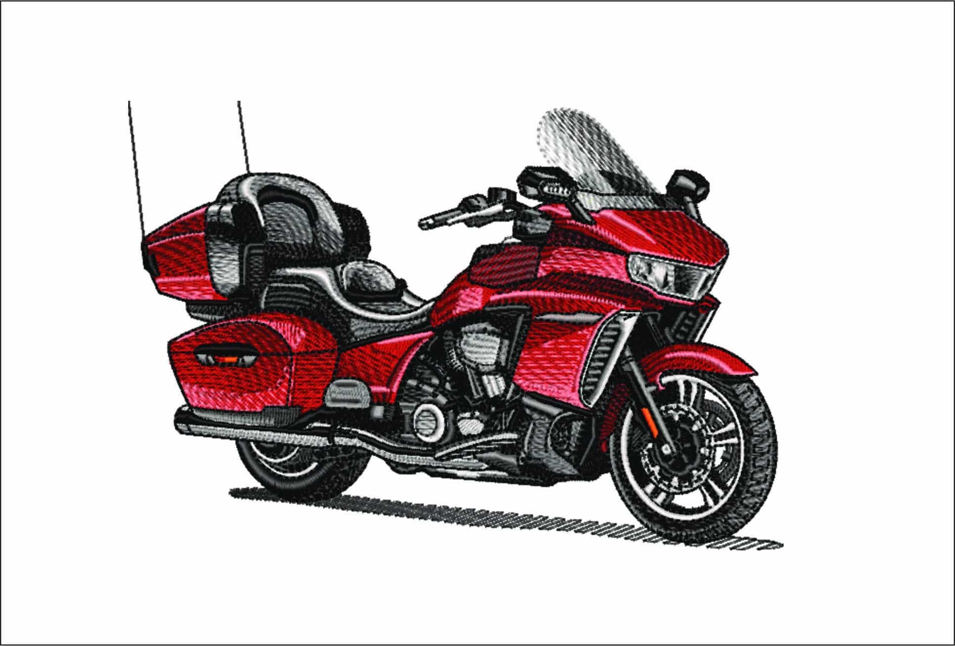 Yamaha Star Venture Motorbike- Elegant embroidery design file - instant download